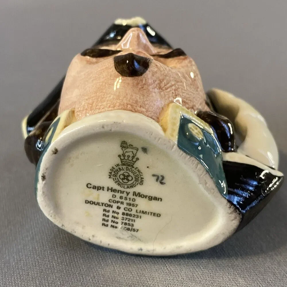 Vintage Royal Doulton Capt. Henry Morgan 2.5” Small Toby Jug Mug D6510